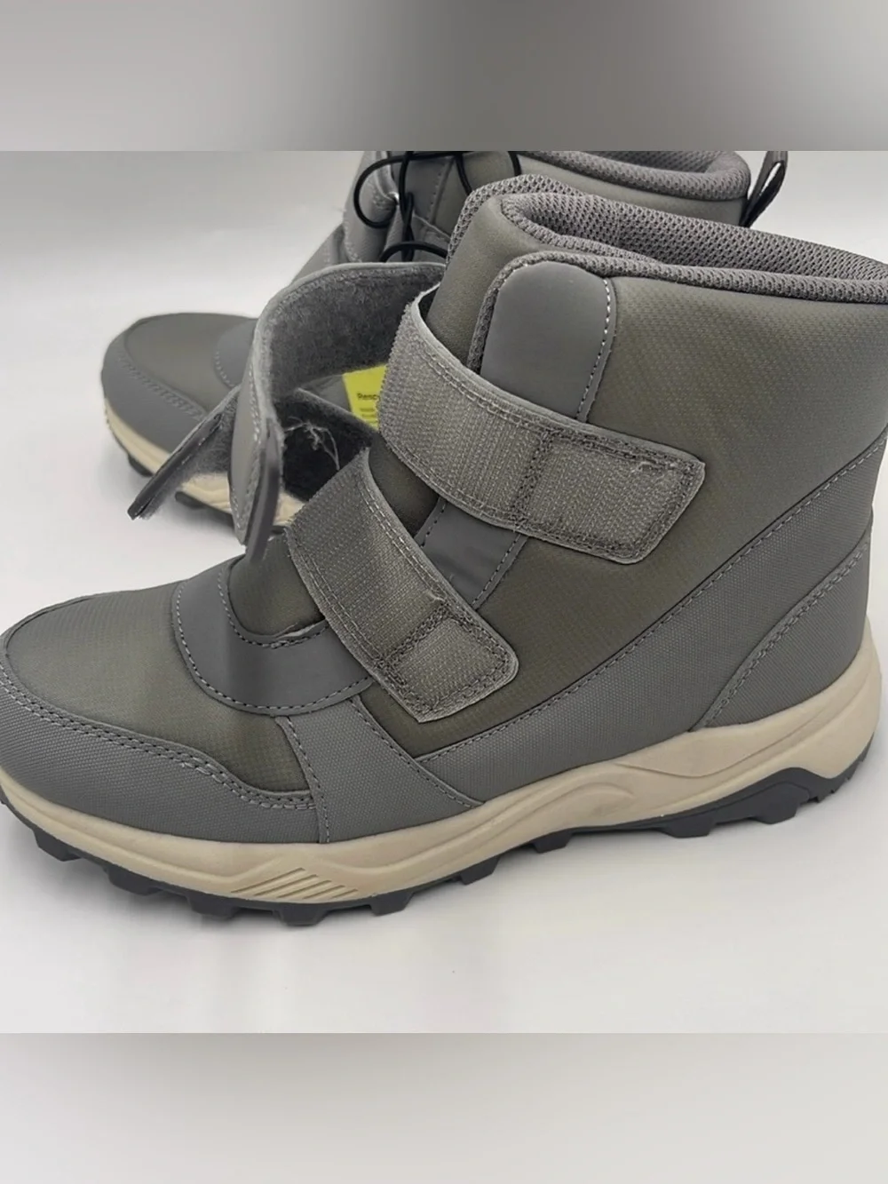NWT All In Motion Kids Faux Leather Winter Boots Waterproof Size 4